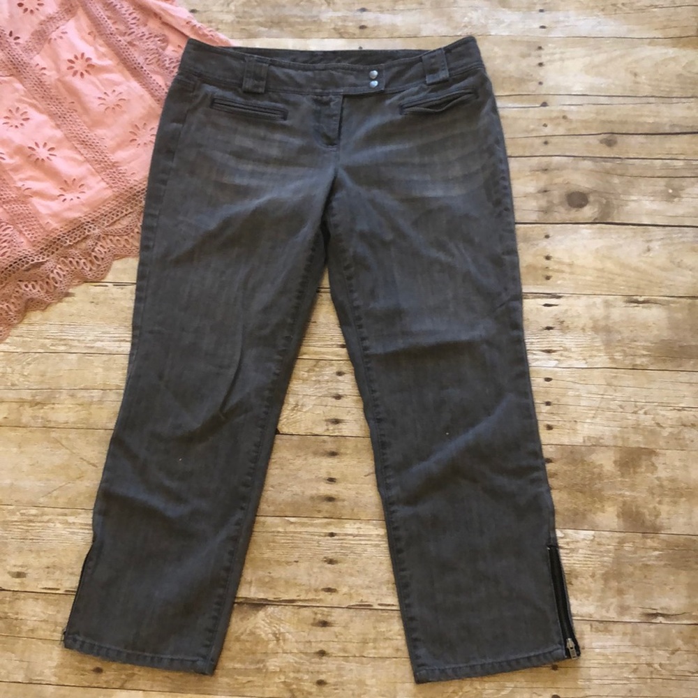 Ann Taylor Loft Ankle Cropped Gray Jeans